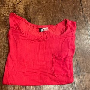 Causal red blouse